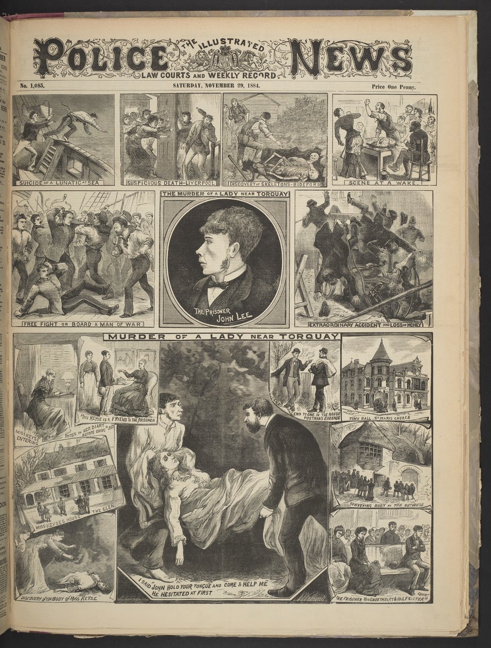 Front cover of Illustrated Police News, 29 November 1884 by British School