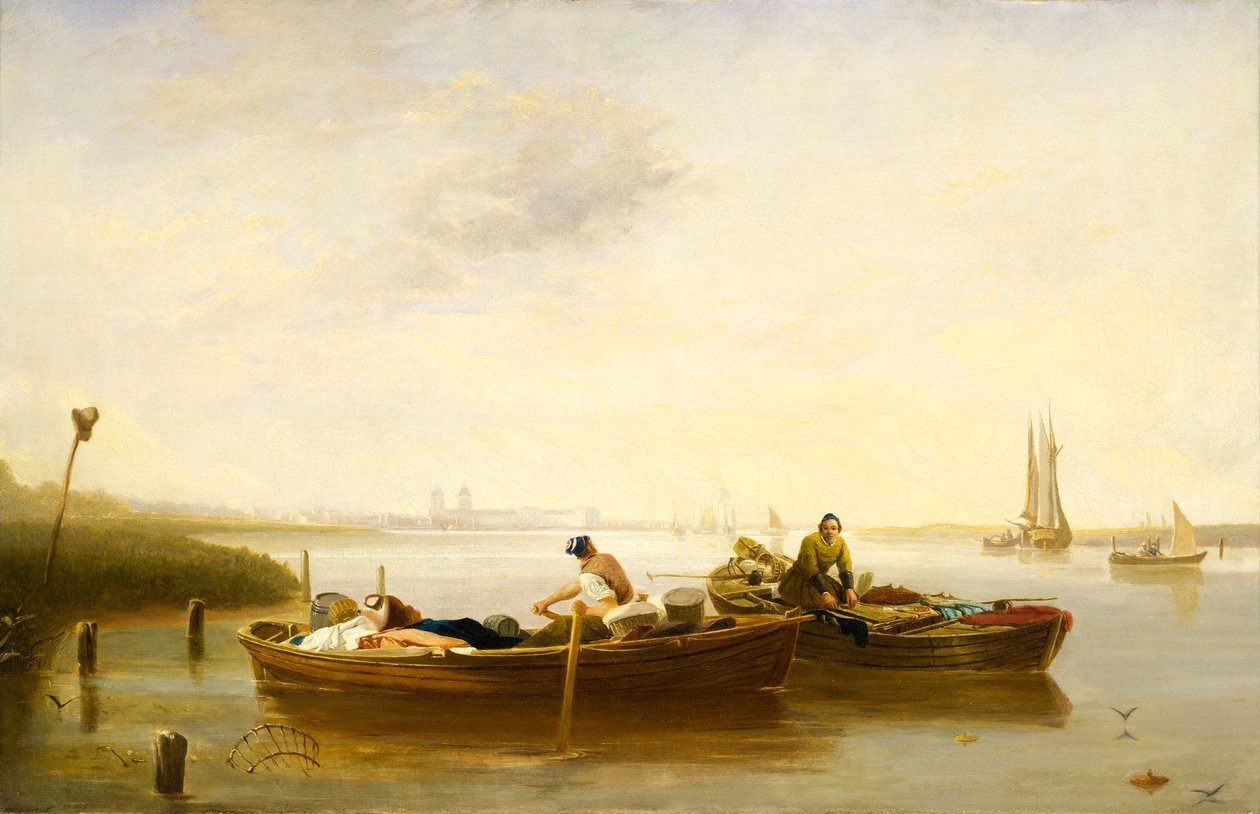 Greenwich from Blackwall Reach, c.1830-40 by British School