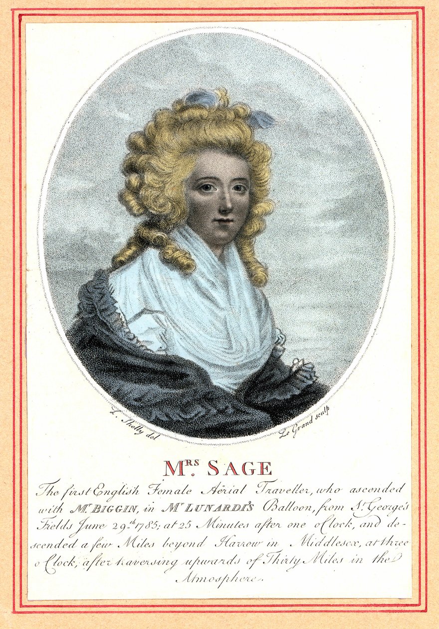 Laetitia Sage, first English woman aeronaut, late 18th century by British School