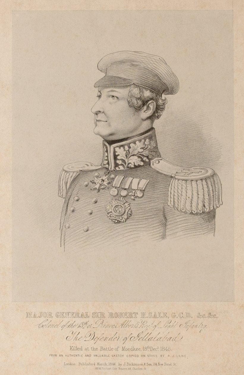 Major-General Sir Robert Sale GCB and Colonel of the 13th of Prince Albert