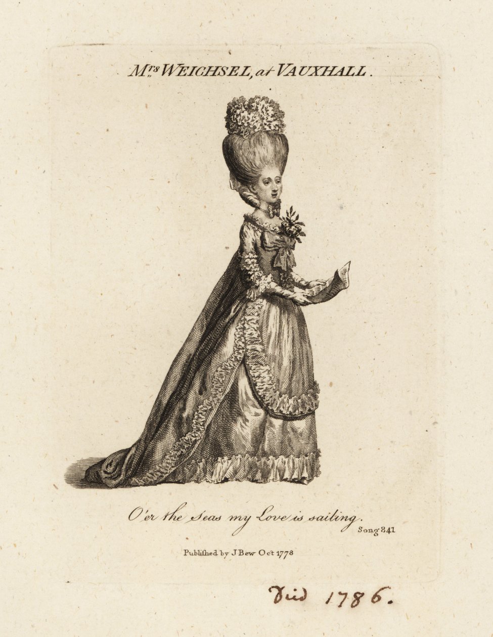 Mrs Frederica Weichsel singing at Vauxhall Pleasure Gardens, late 18th century by British School