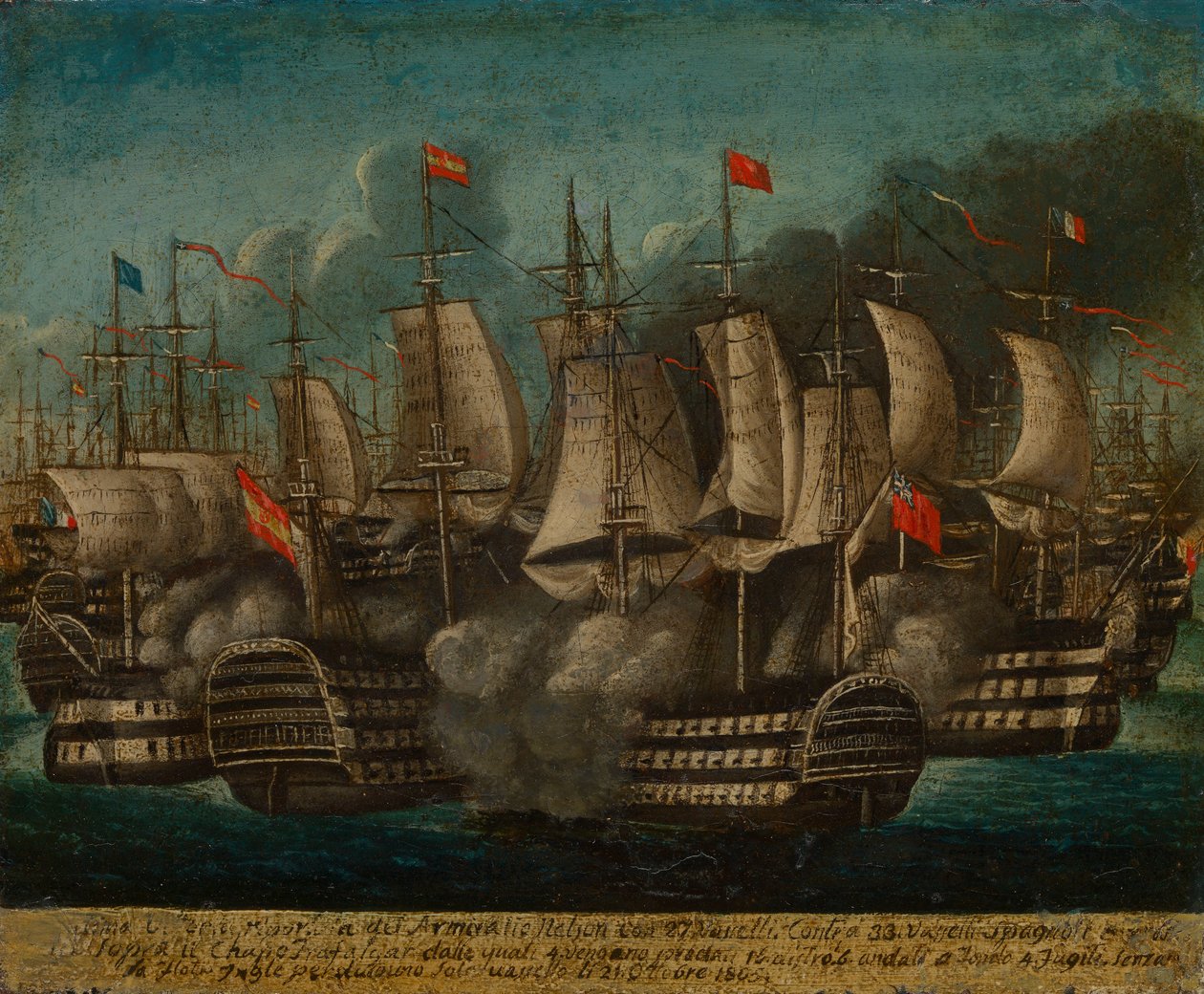 The Battle of Trafalgar, 21 October 1805 by British School