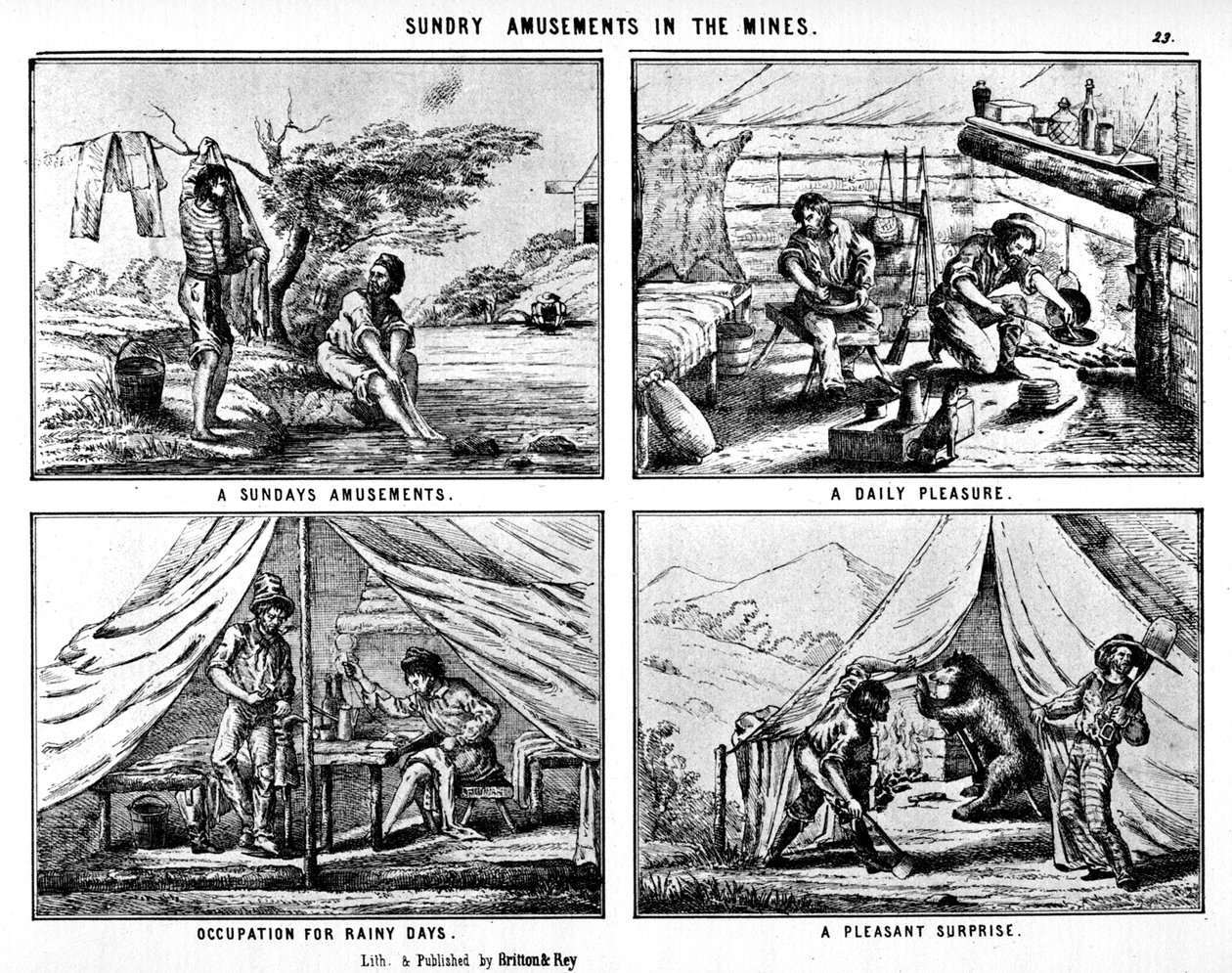 Sunday Amusements in the Mines, 19th Century 1937 by Britton and Rey