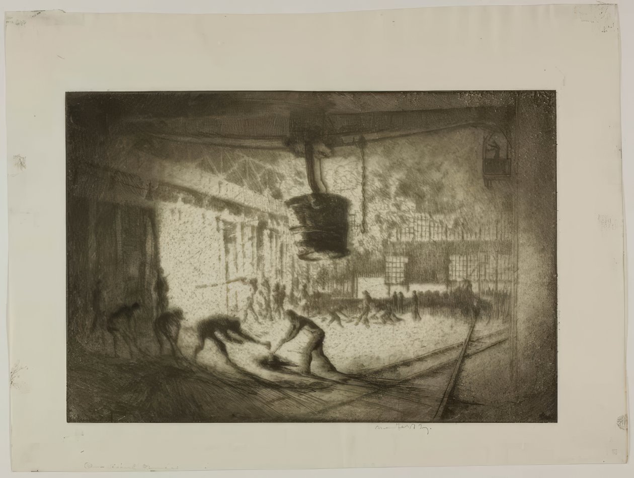 Chicago - Open Hearth Furnace, Illinois Steel Co. by Bror Julius Olsson Nordfeldt