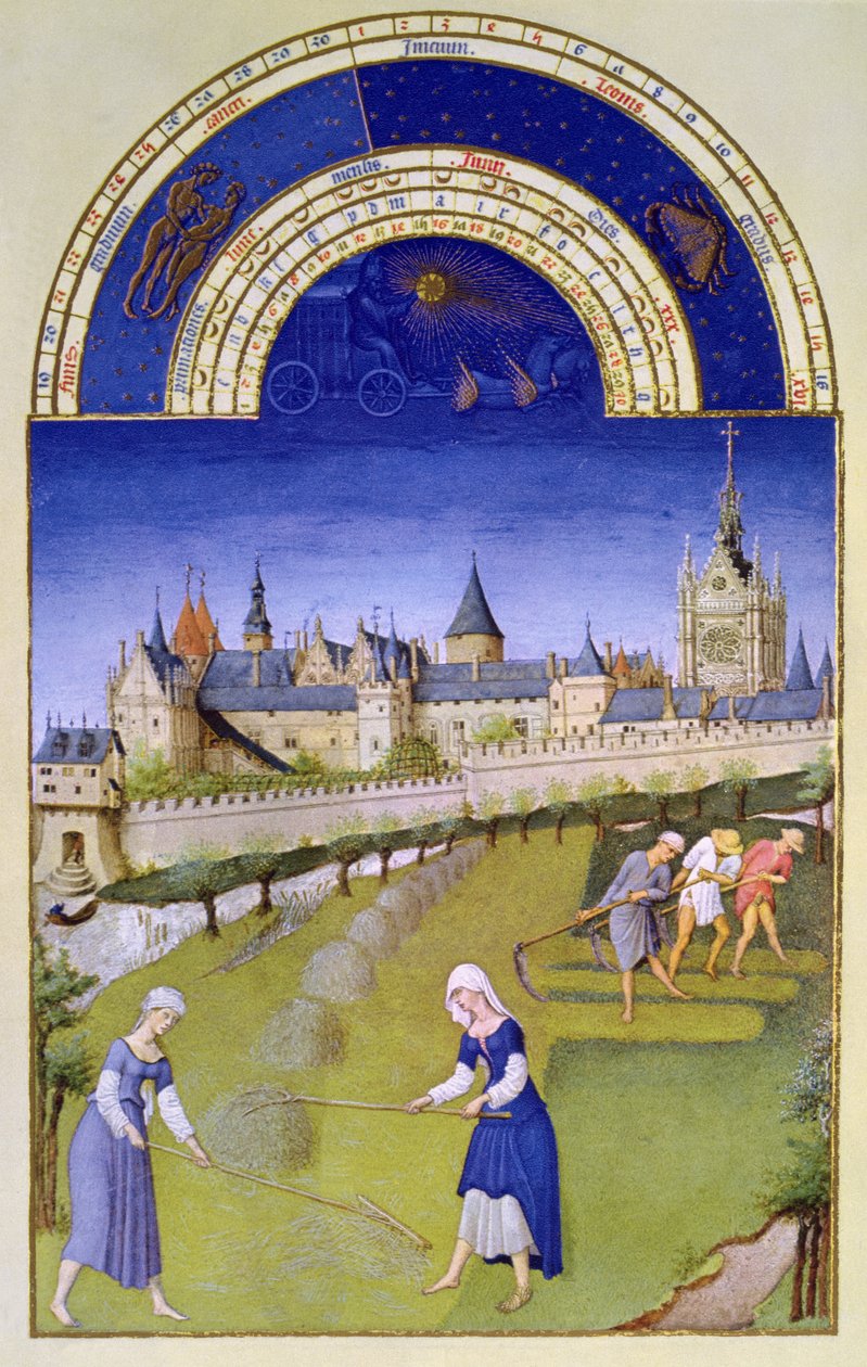 Facsimile of June: Haymaking, from the 