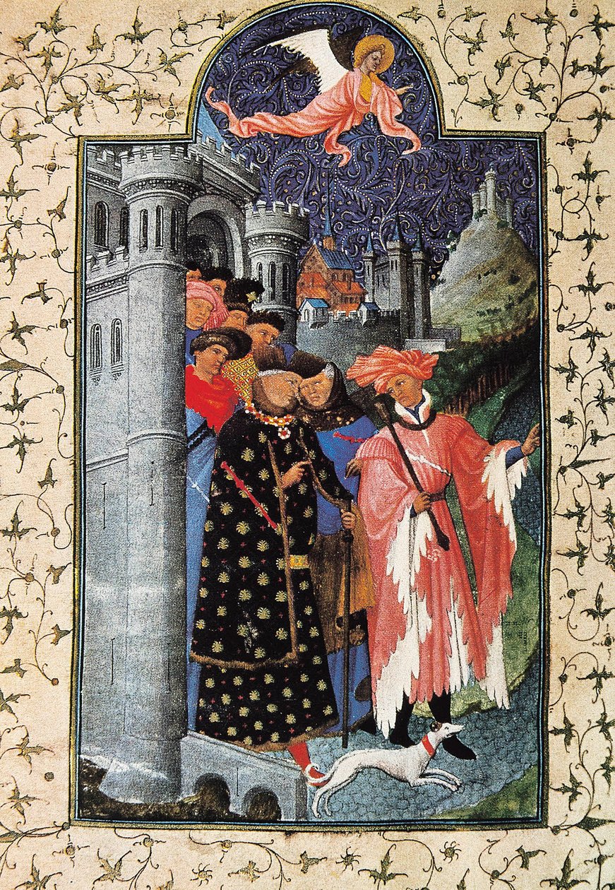 The Duke Jean de Berry and his Administrator. Miniature by Jean Limbourg for 