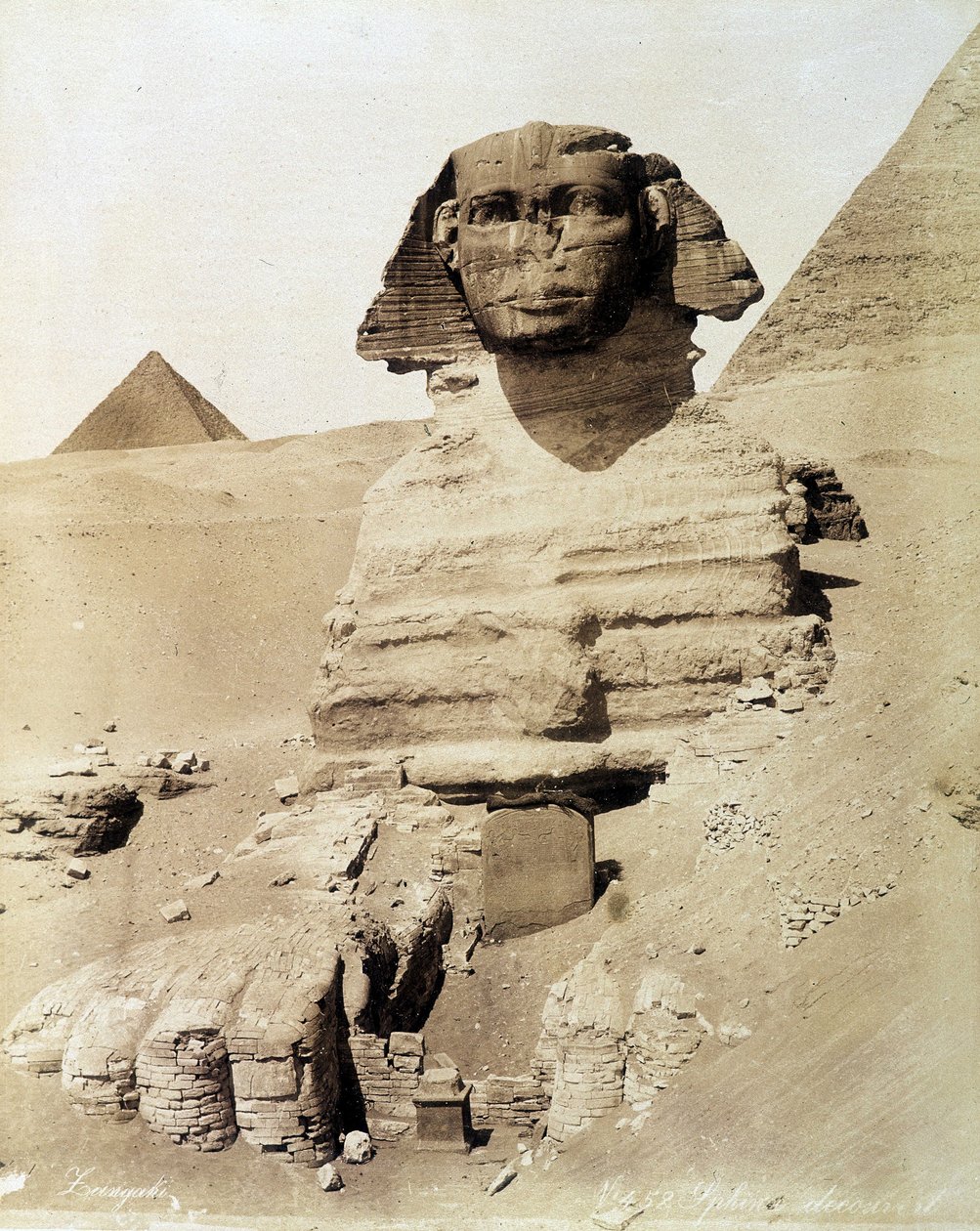 The Sphinx - photograph by the Zangali Brothers, late 19th century by Brothers Zangaki