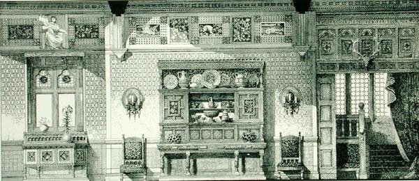 Side Elevation of a Dining Room, from 