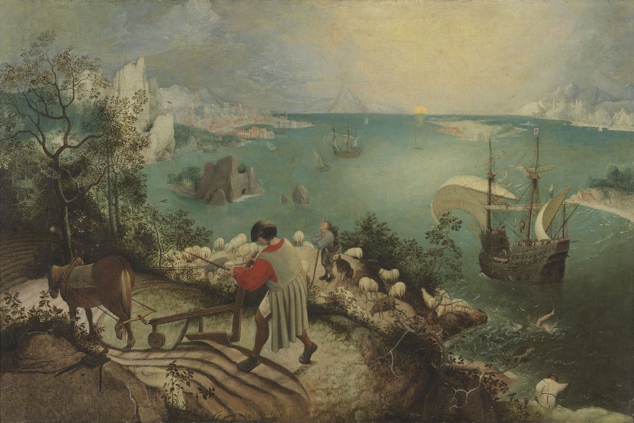Landscape with the Fall of Icarus, c. 1560 by Bruegel
