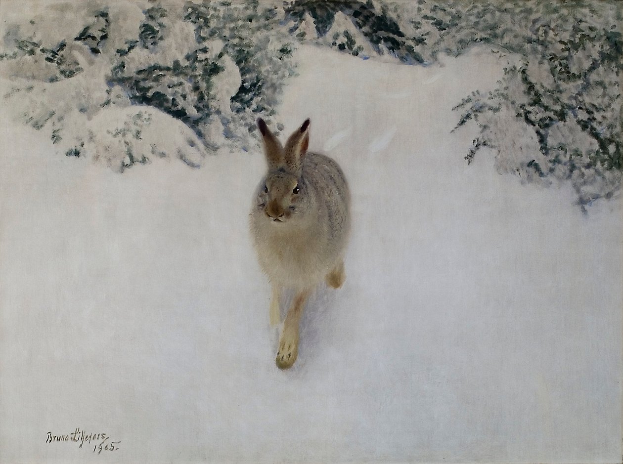 Hare in Winter by Bruno Andreas Liljefors