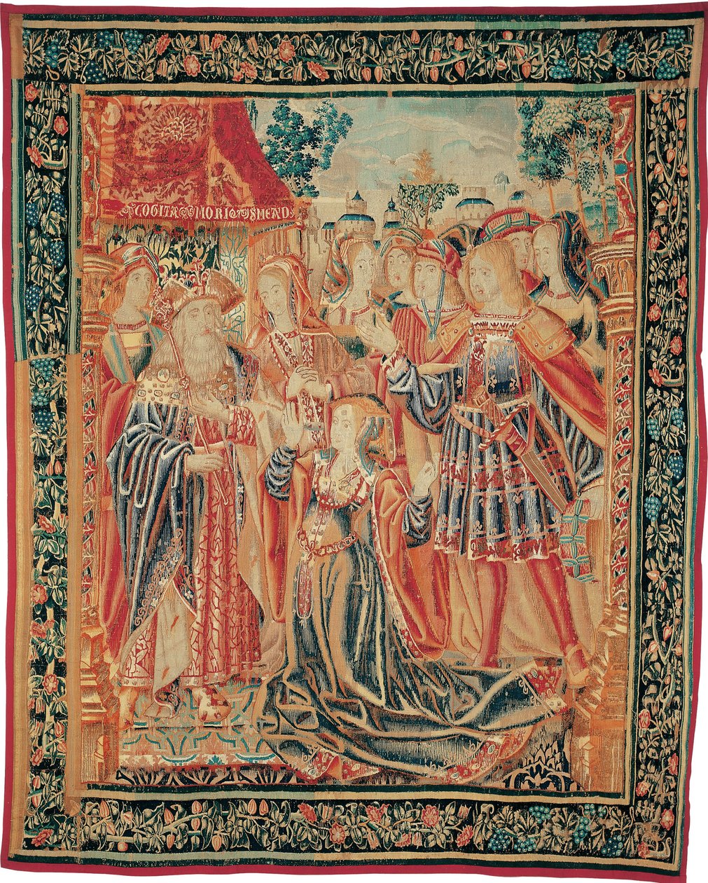 The Story of Troy. Cassandra intercedes before Priam to obtain a Pardon for Paris by Brussels Manufactory