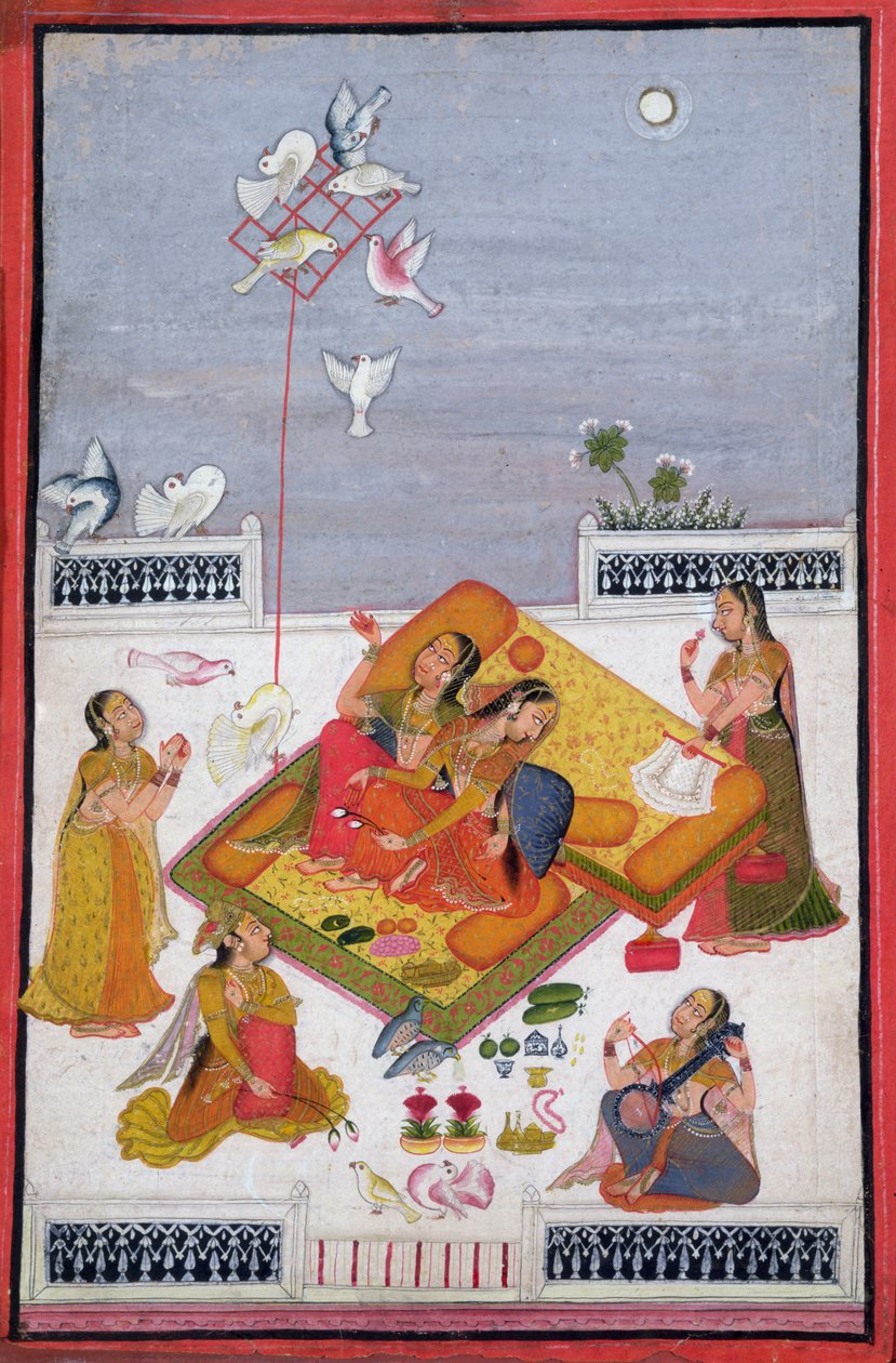 Ladies Watching Pigeons by Bundi School