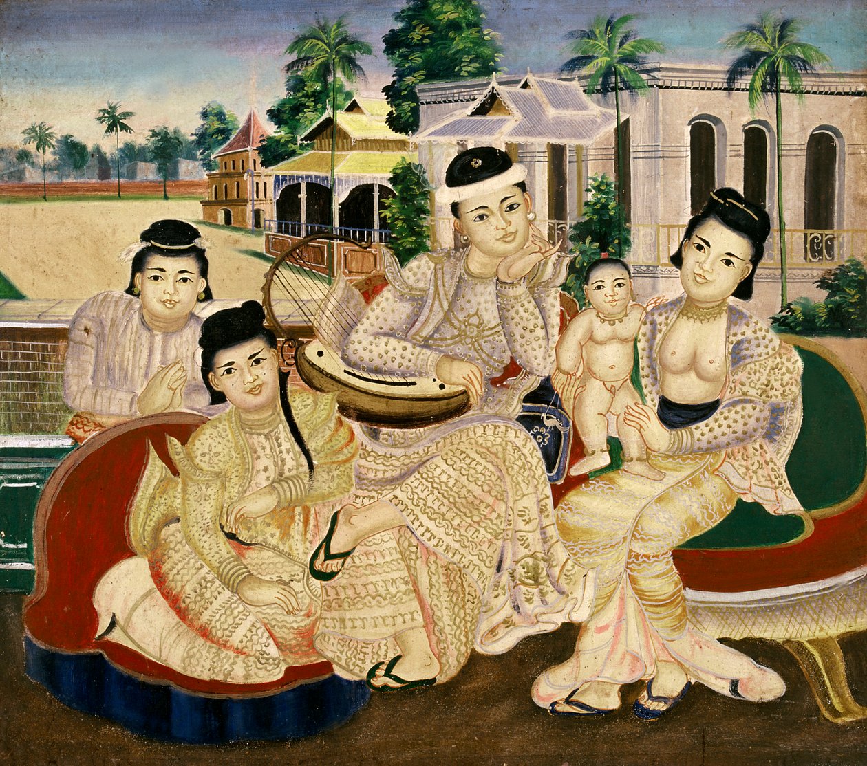 Family Portrait by Burmese School: Premium art reproduction