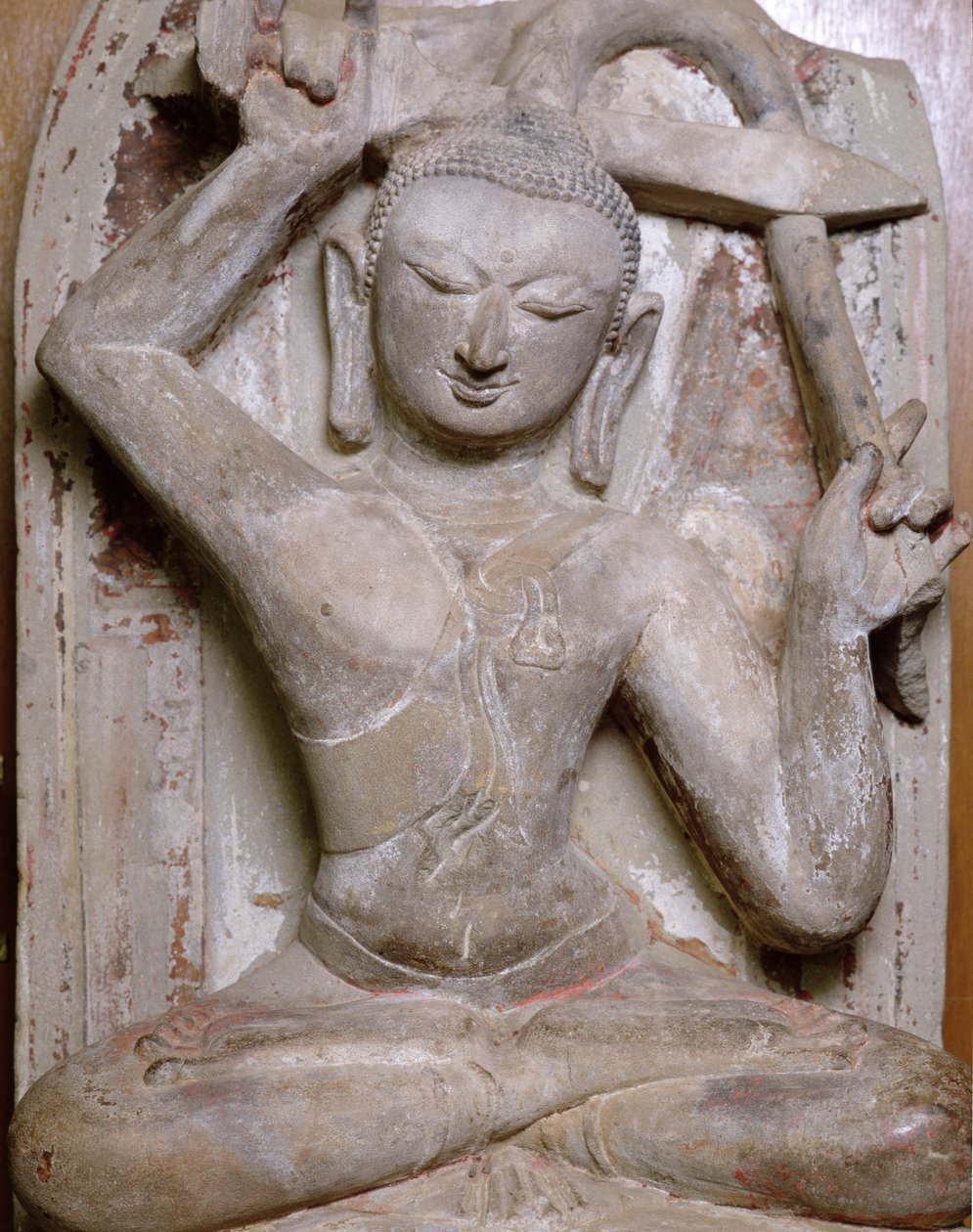 Seated Buddha Cutting His Hair by Burmese School