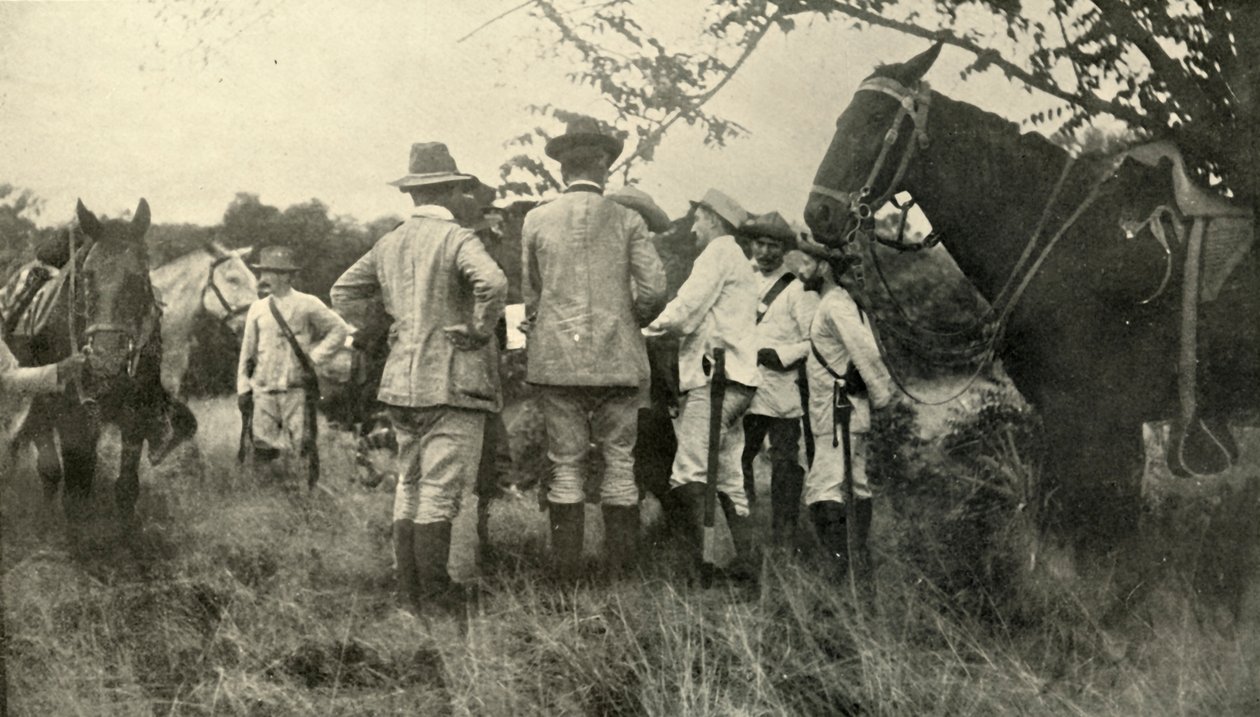 General Lawton Learning from Cuban Officers...June 30th, Spanish-American War, 1898, 1899 by Burr McIntosh