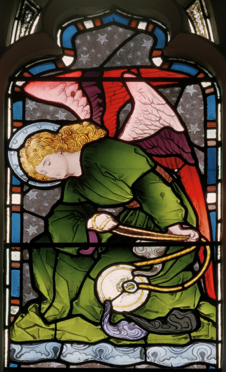 Gillingham, St Mary, East Window, Heaton, Butler & Bayne, Unknown Artist, Sensing Angel, c.1868 by Butler and Bayne Heaton
