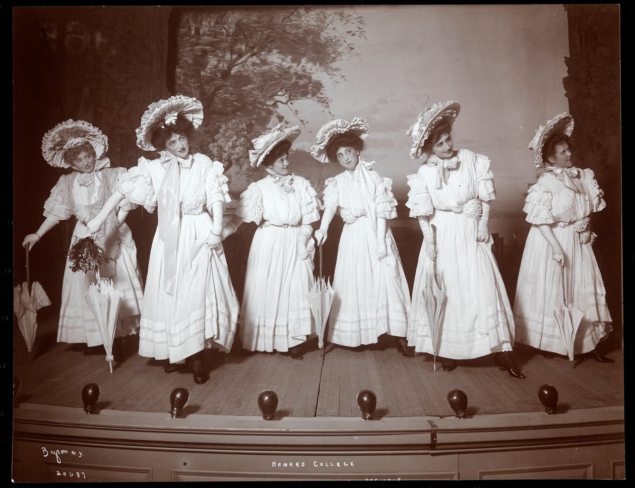 A scene from The Junior Show, an amateur production presented by underclassmen at Barnard College, New York c.1905 by Byron Company