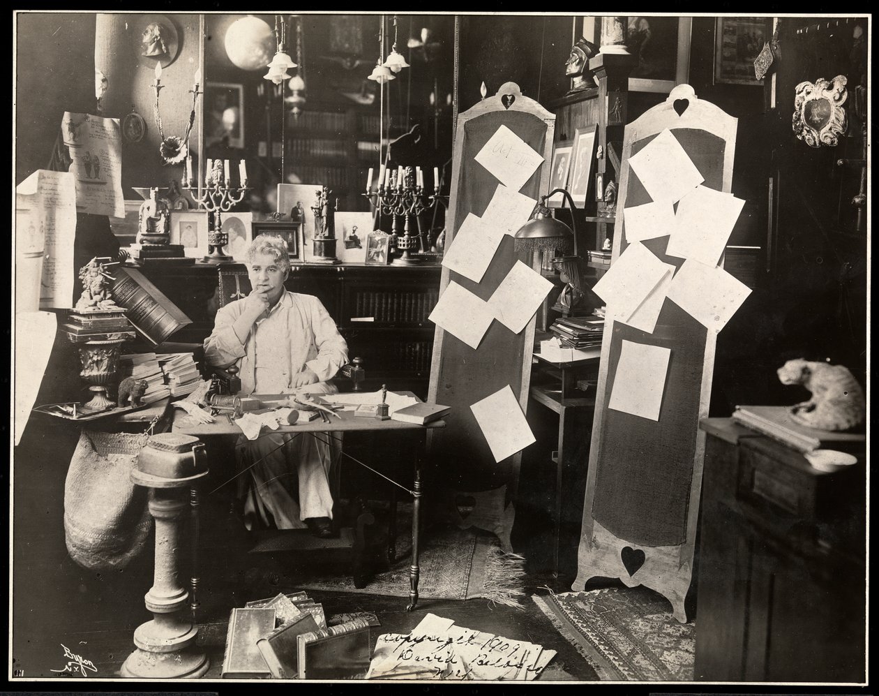 David Belasco in his study in New York, after 1909 by Byron Company