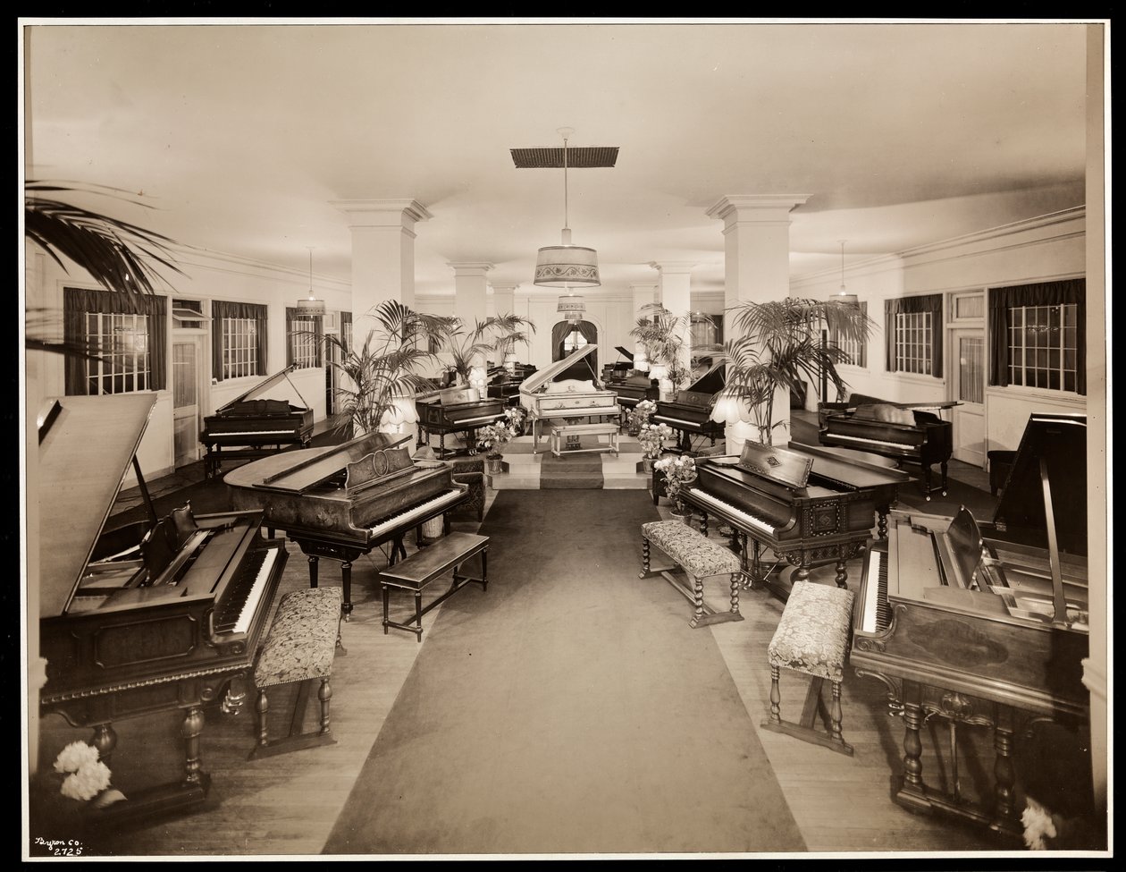 Fourth Floor Art Piano Display at Aeolian Company, 1926 by Byron Company