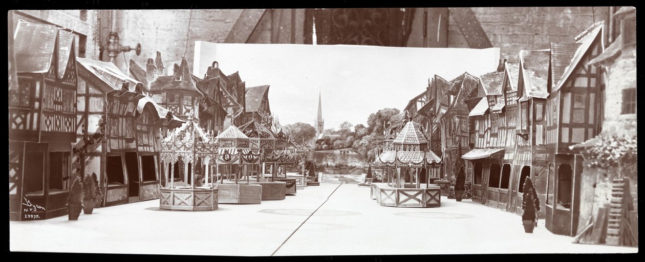 Model of the set of an unidentified play designed by Ernest Gros, 1906 by Byron Company