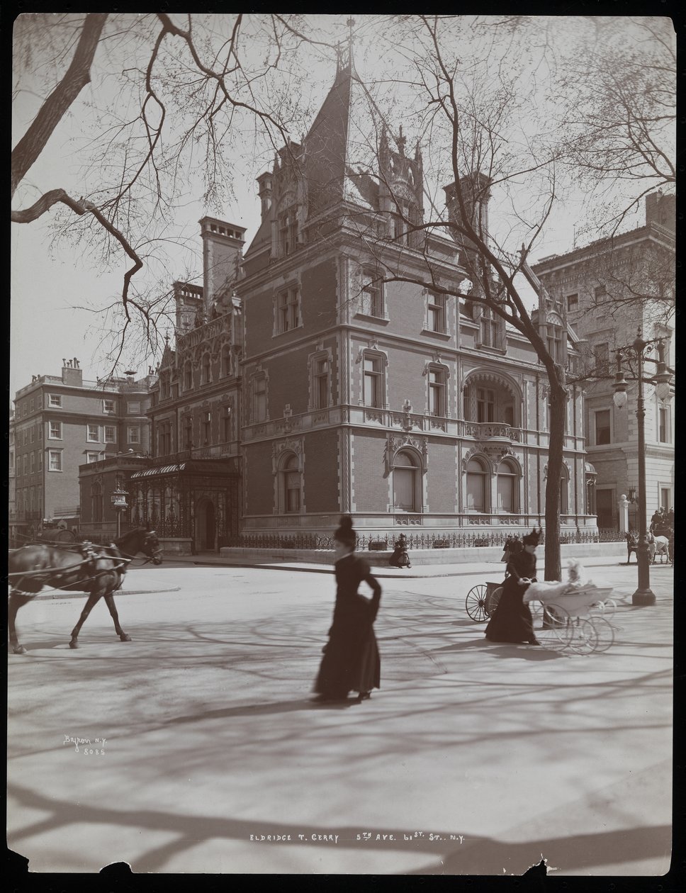 The Elbridge Thomas Gerry residence at 61st Street, from across 5th Avenue, New York by Byron Company