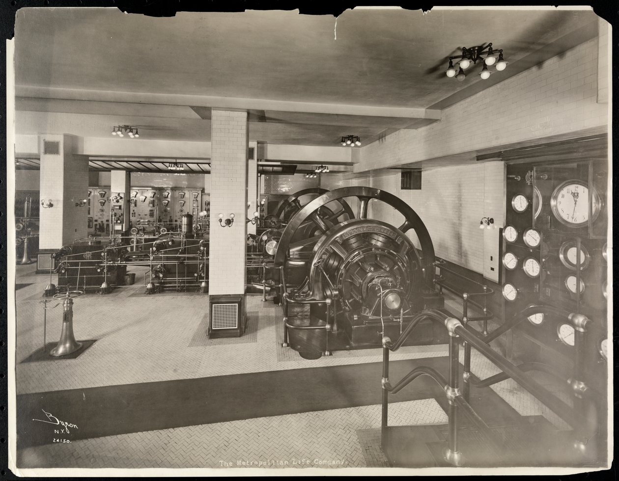 The Mechanical Equipment Room at the Metropolitan Life Insurance Co. at 23rd Street and Madison Avenue, New York by Byron Company