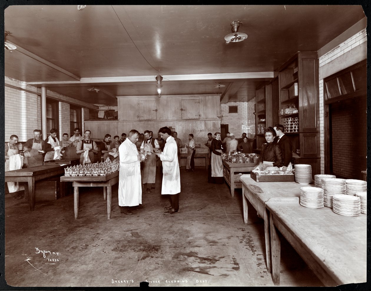 The silver polishing department at Sherry