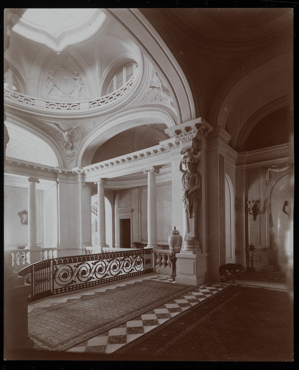 The Upper Stairhall in the Residence of the Countess De Ganay, Paris by Byron Company