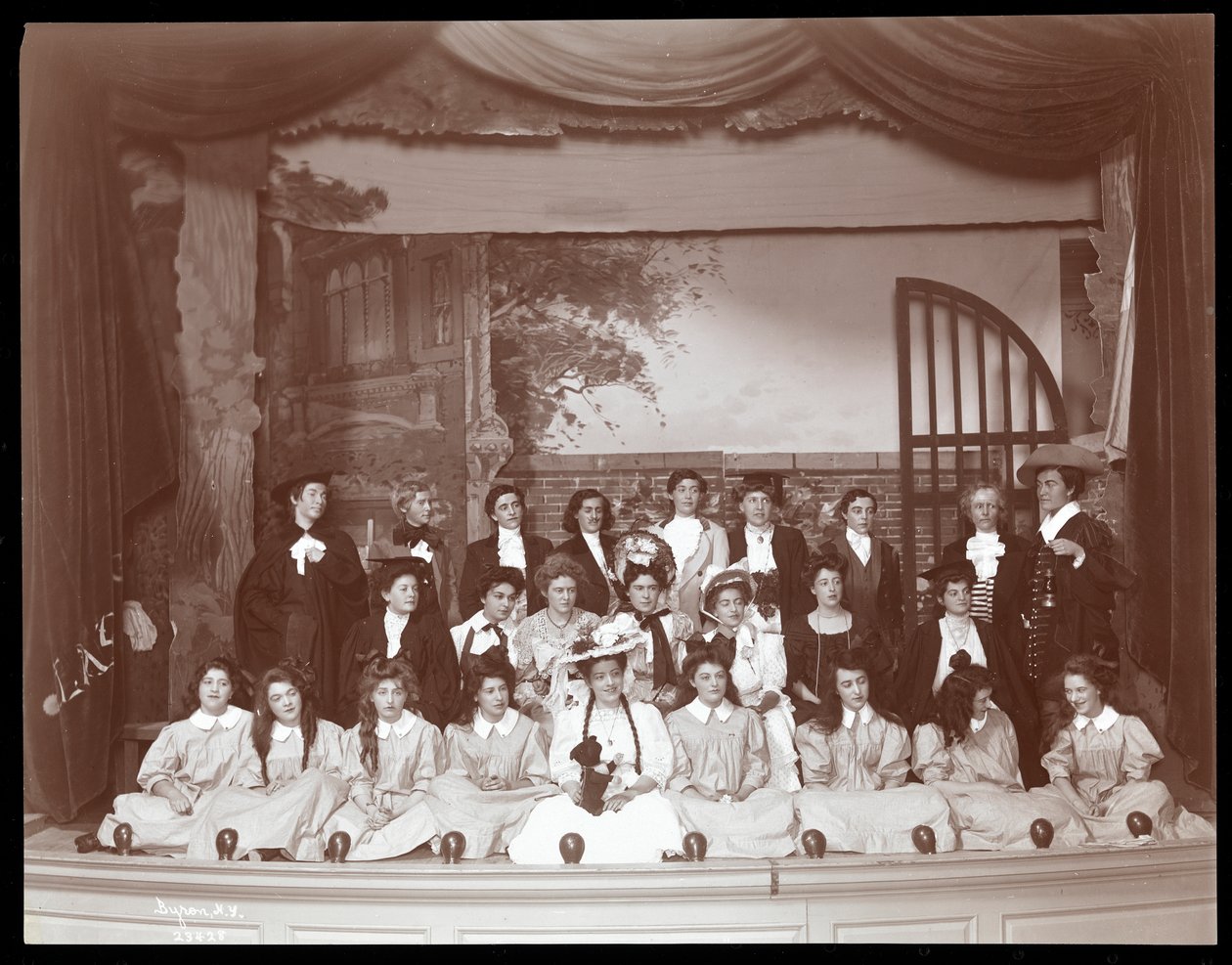 A Scene from an Amateur Production of a Play Titled Angelina, The Orphaned Heiress Presented at Barnard College, New York by Byron Company