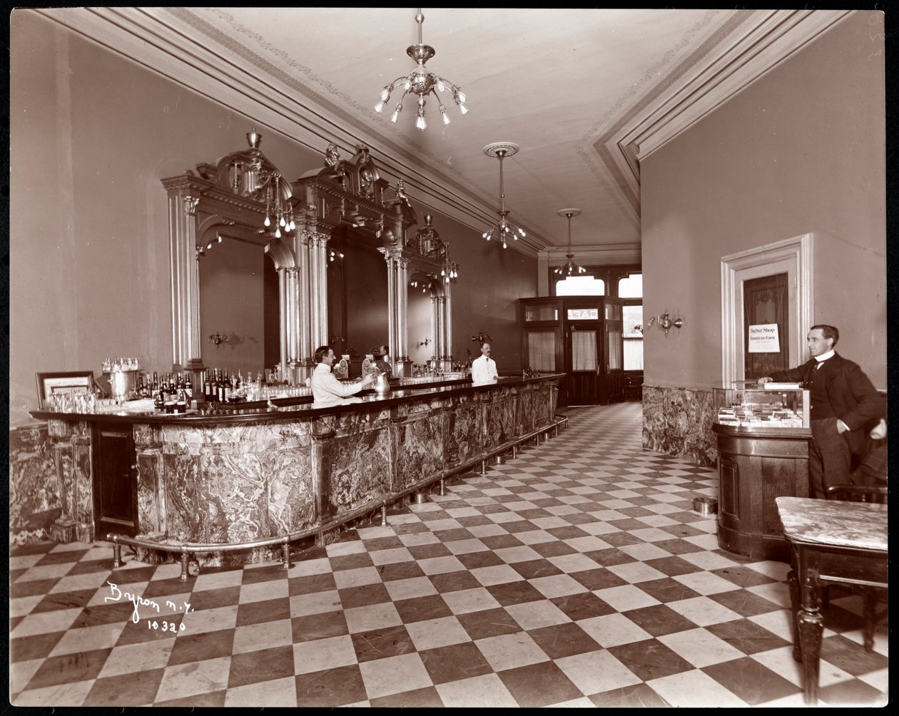 Bar at Gilsey House, Broadway and 29th Street, New York by Byron Company