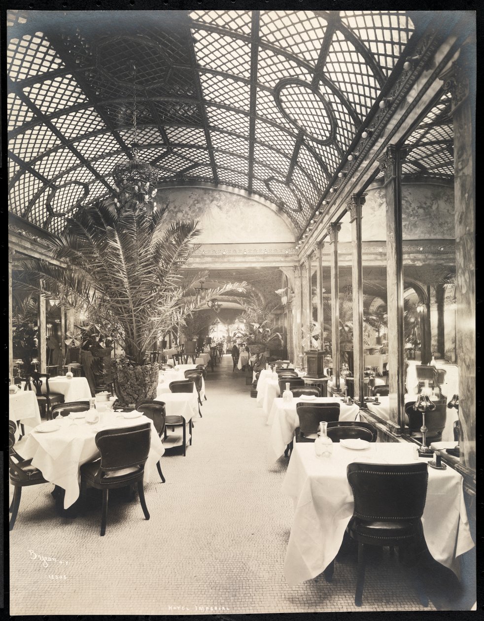 Dining room at the Hotel Imperial, 1904 by Byron Company