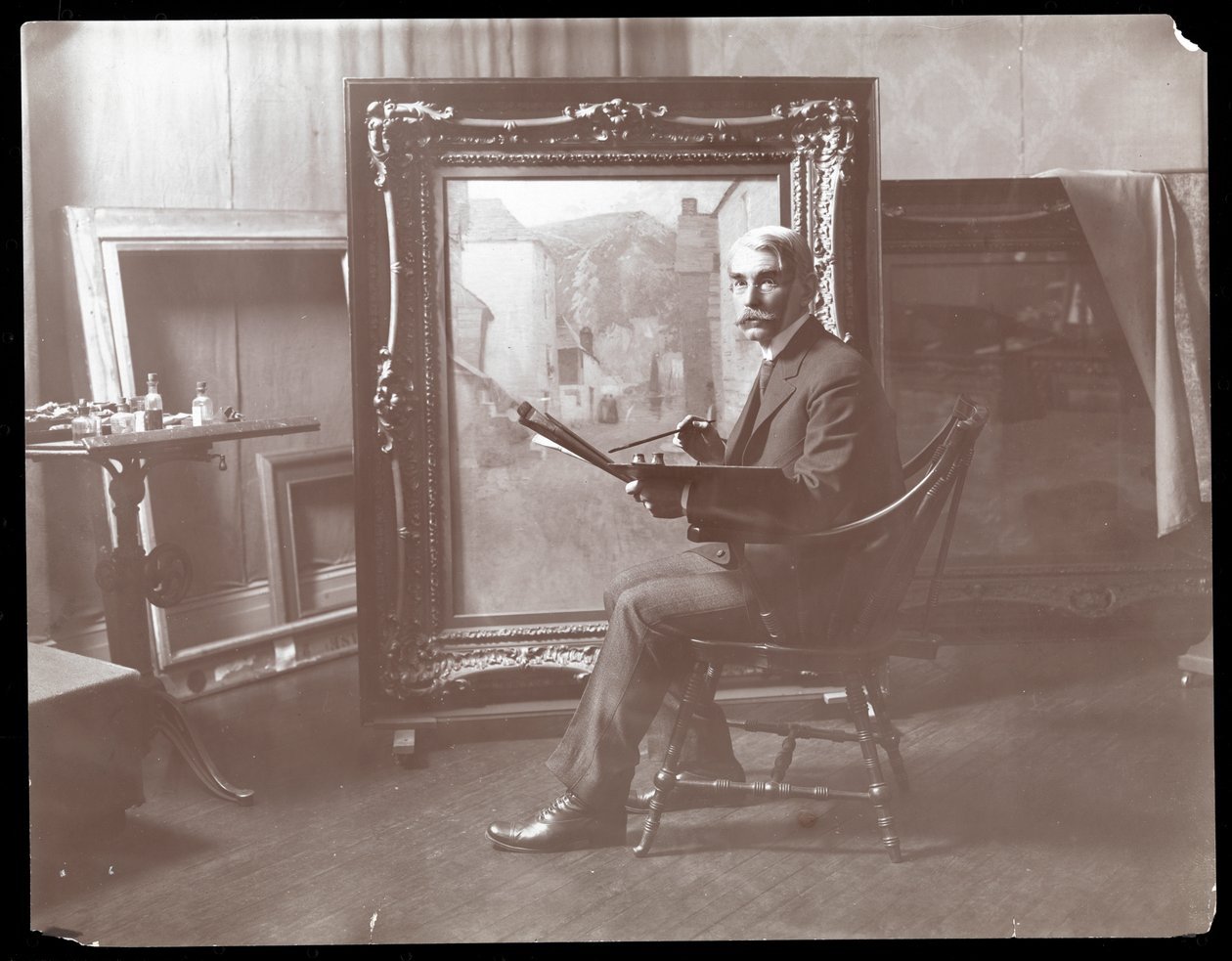 H.B. Snell in his studio, New York, 1907 by Byron Company