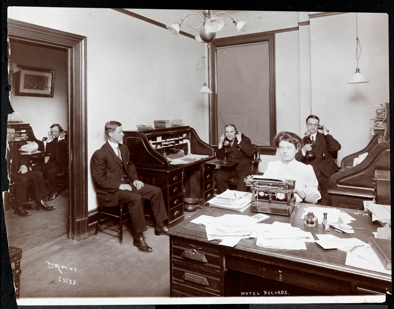 Hotel Records Office, New York, 1908 by Byron Company