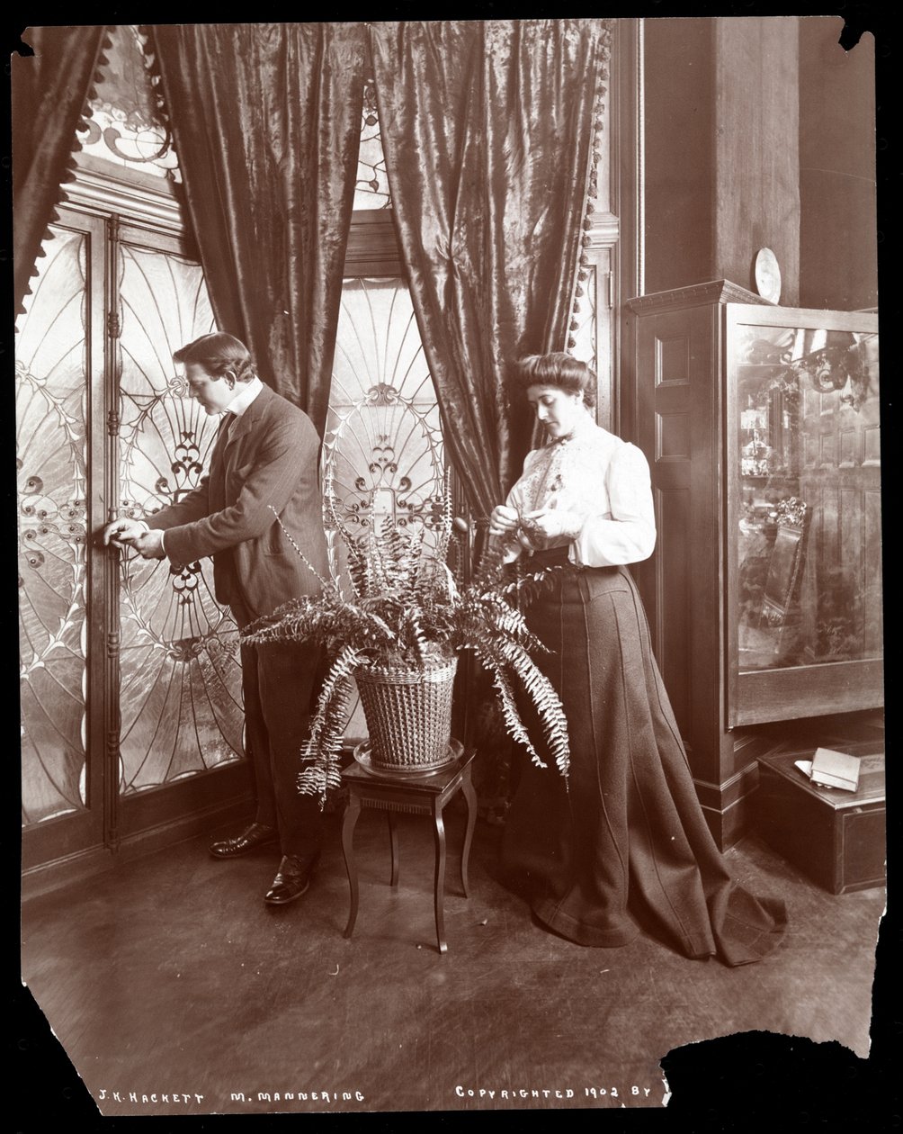 James K. Hackett and Wife (Mary Mannering) at Home by Byron Company