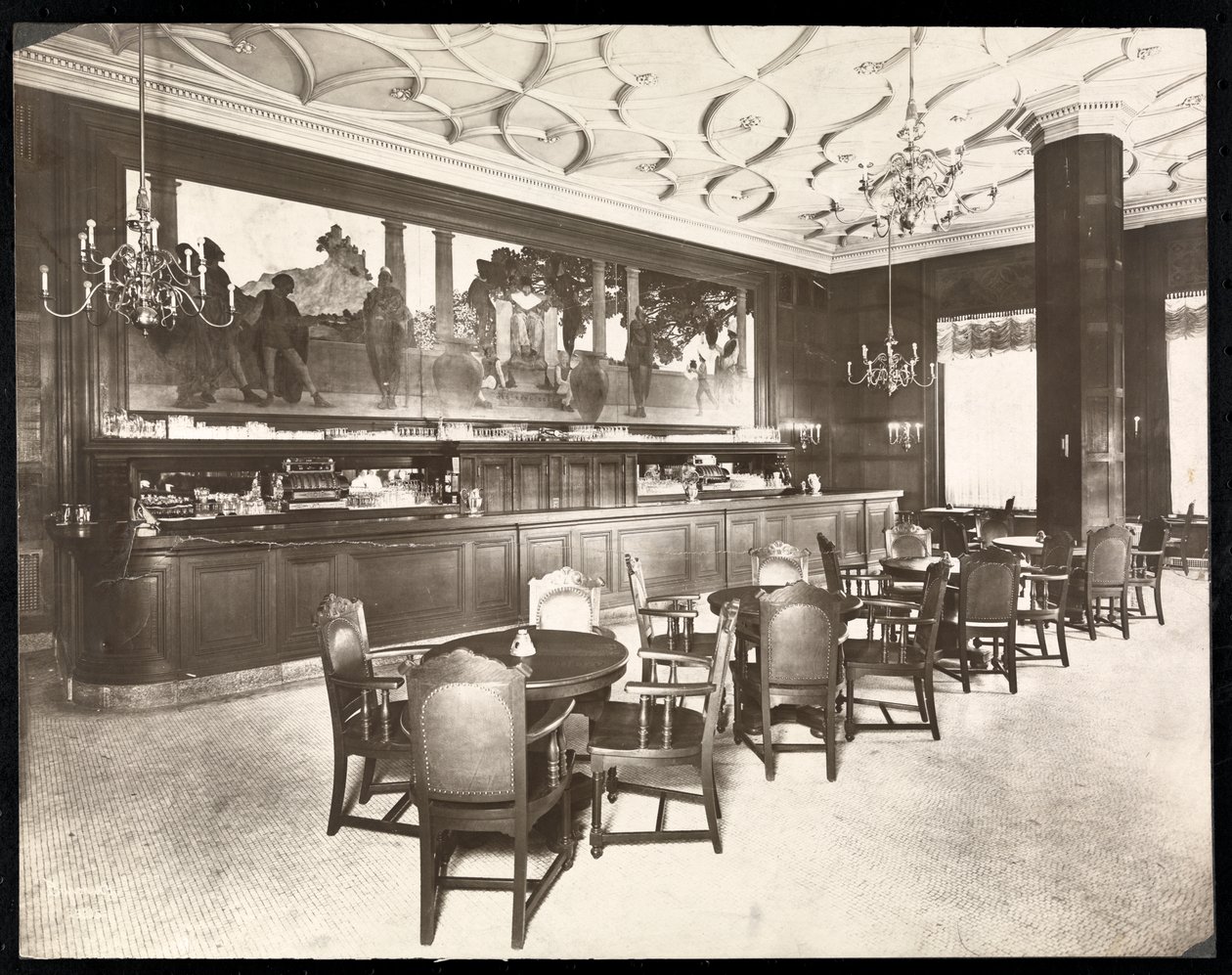 The Old King Cole Bar at the Hotel Knickerbocker, 1906 by Byron Company