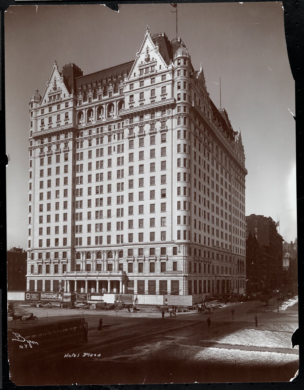 The Plaza Hotel under Construction, 5th Avenue and 59th Street, New York, c.1907 by Byron Company