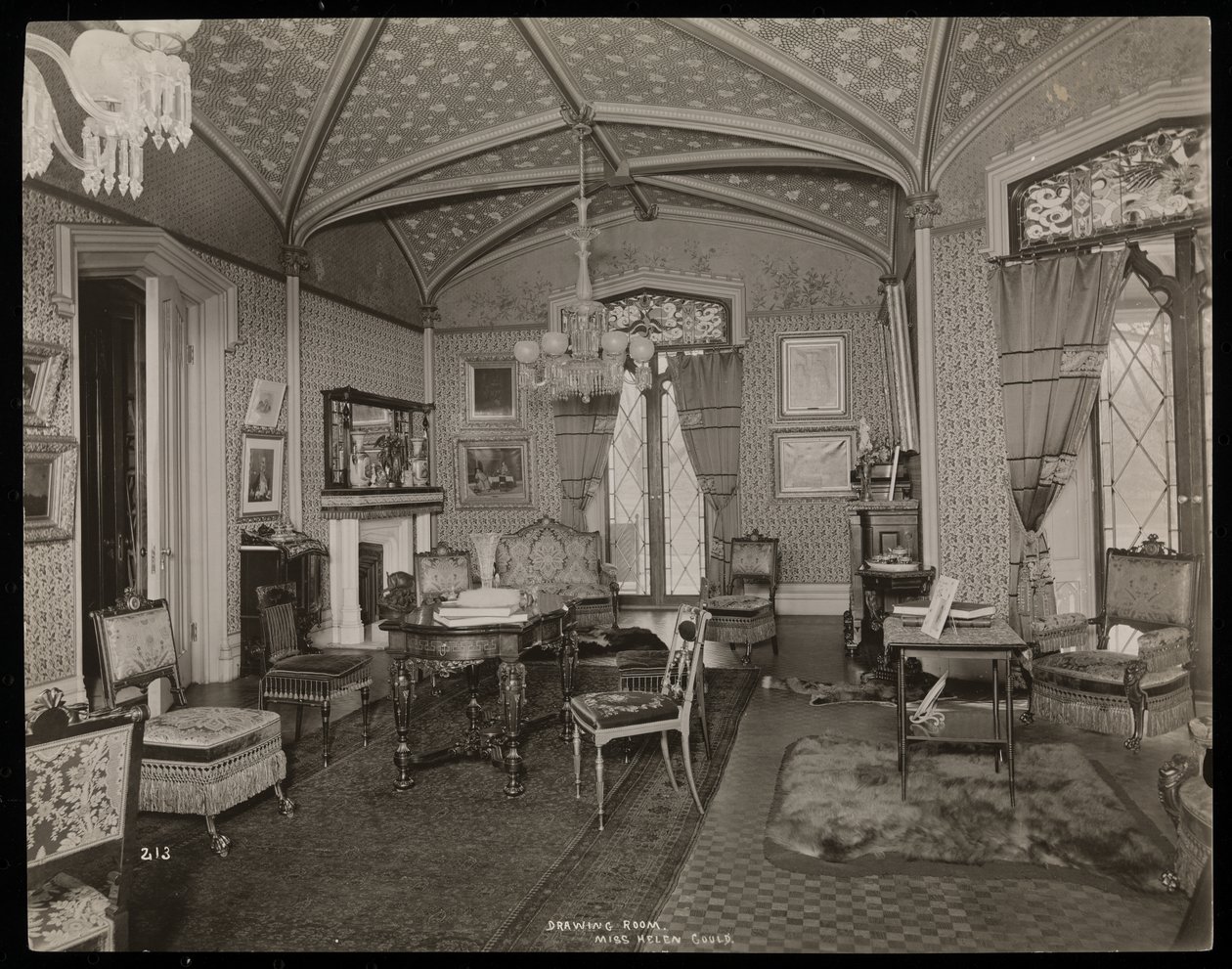 The Drawing Room of the Helen Gould Estate (Late Jay Gould Residence) at Tarrytown, New York by Byron Company