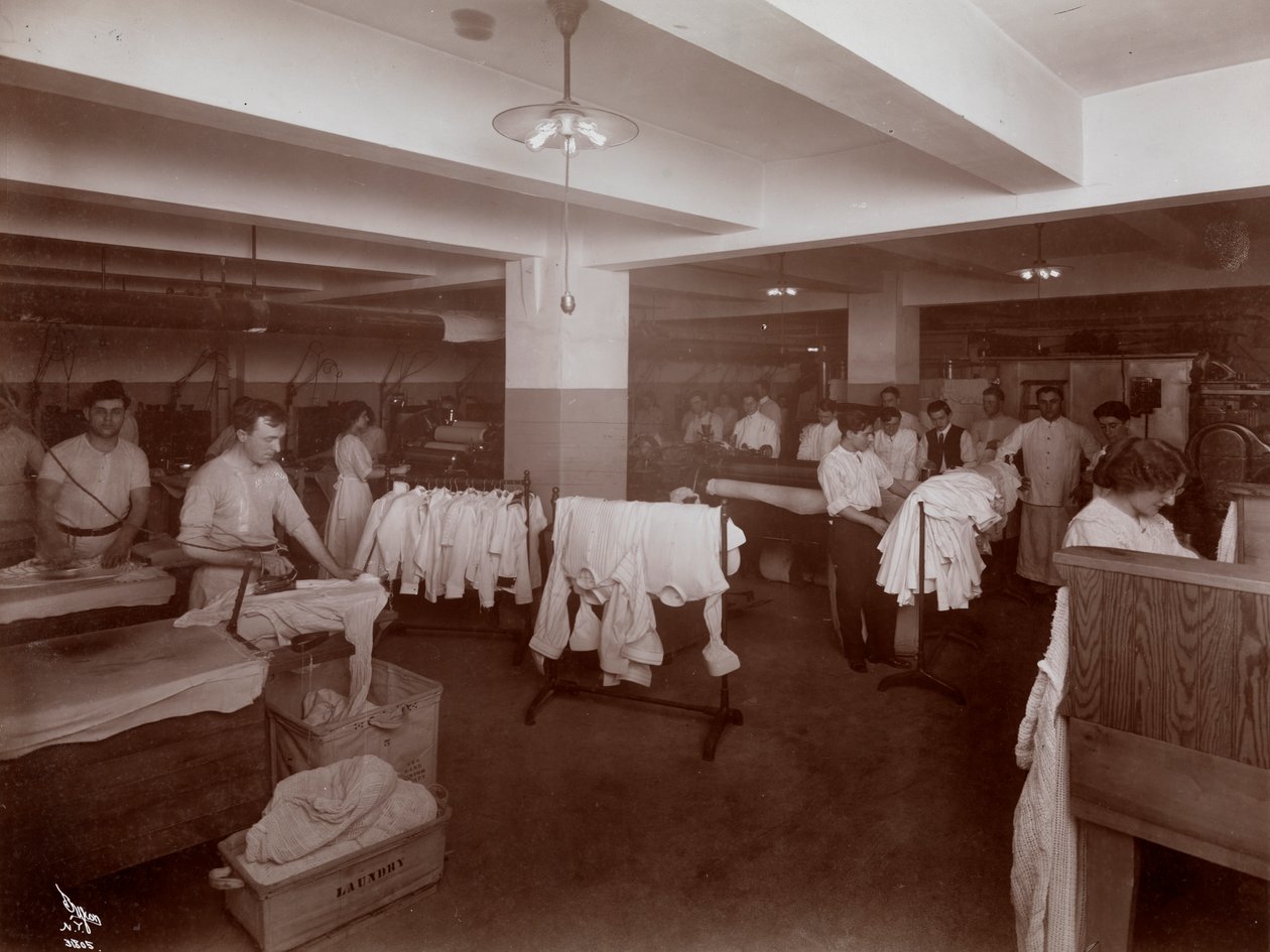The laundry room at the Hotel McAlpin, 1913 by Byron Company