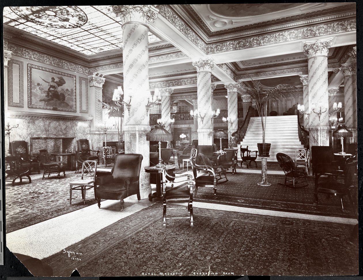The reception room at the Hotel Majestic, 1902 by Byron Company