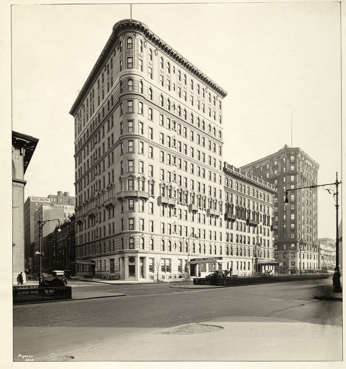 View of the Hotel Embassy at Broadway and 70th Street, New York by Byron Company