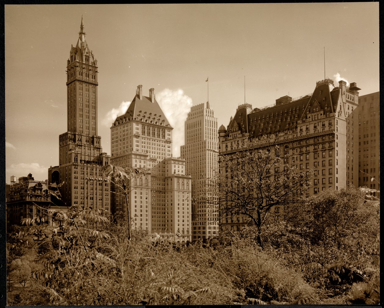 View of the Savoy Plaza Hotel, 59th Street and Fifth Avenue, New York, c.1937 by Byron Company