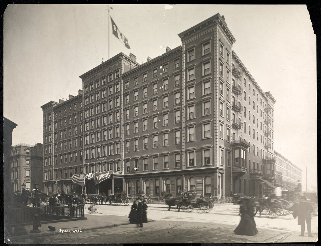 Windsor Hotel at 5th Avenue from 46th to 47th Streets, New York by Byron Company
