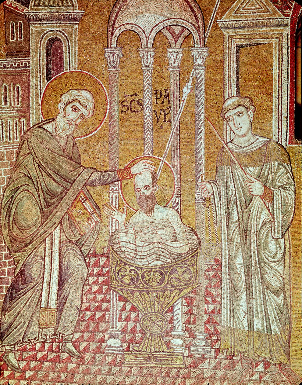 The Baptism of St. Paul by Ananias, from Scenes from the Life of St. Paul by Byzantine School