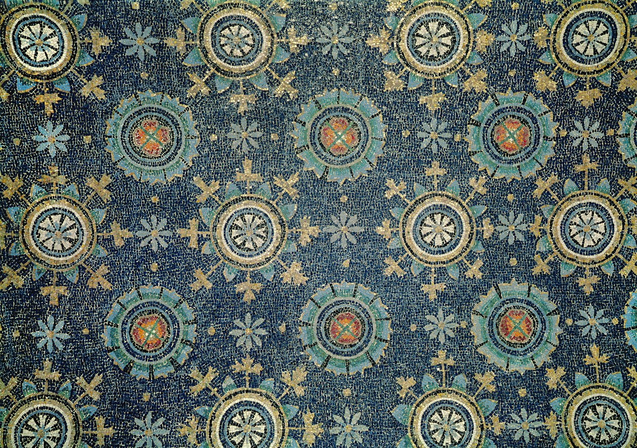 Detail of the floral decoration from the vault by Byzantine