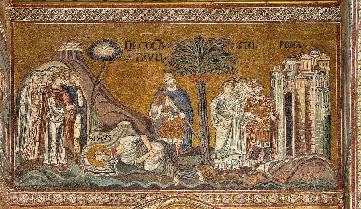 St. Paul's Beheading in Rome, Byzantine Mosaic, XII-XIII Centuries in ...
