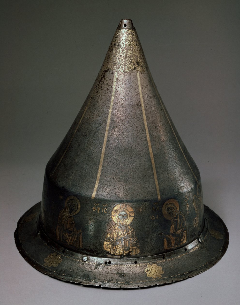 Steel, Gold and Silver Helmet with Deesis, Byzantine by Byzantine Byzantine