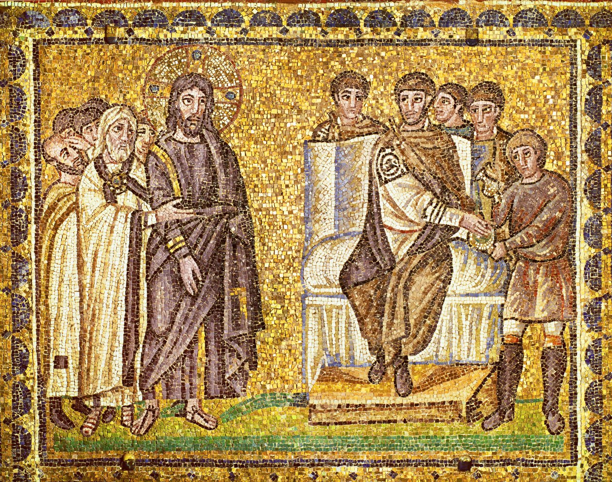 Christ Before Pilate Who Washes His Hands, High Priests and Roman Soldiers by Byzantine School