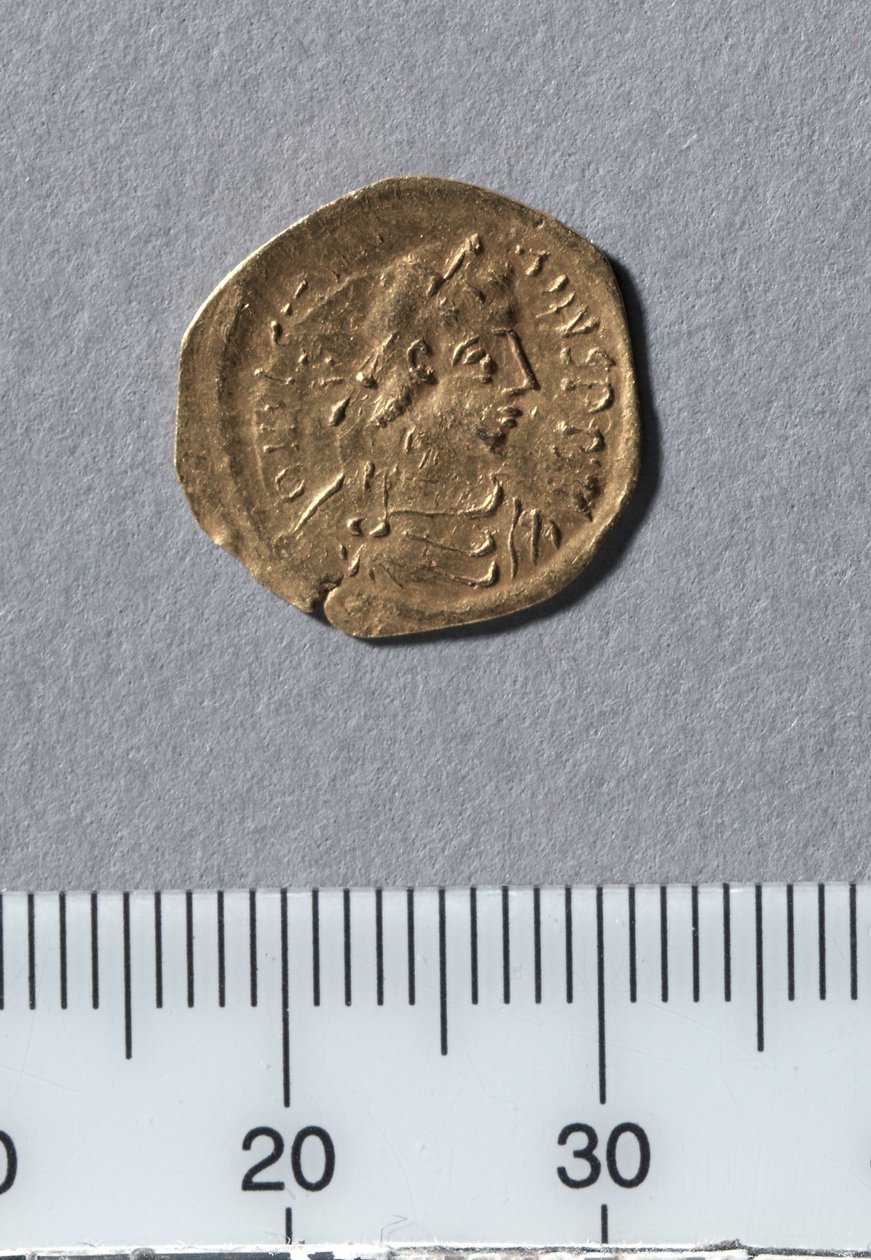 Half Tremissis of Justinian I, Constantinople, 527-565 by Byzantine School