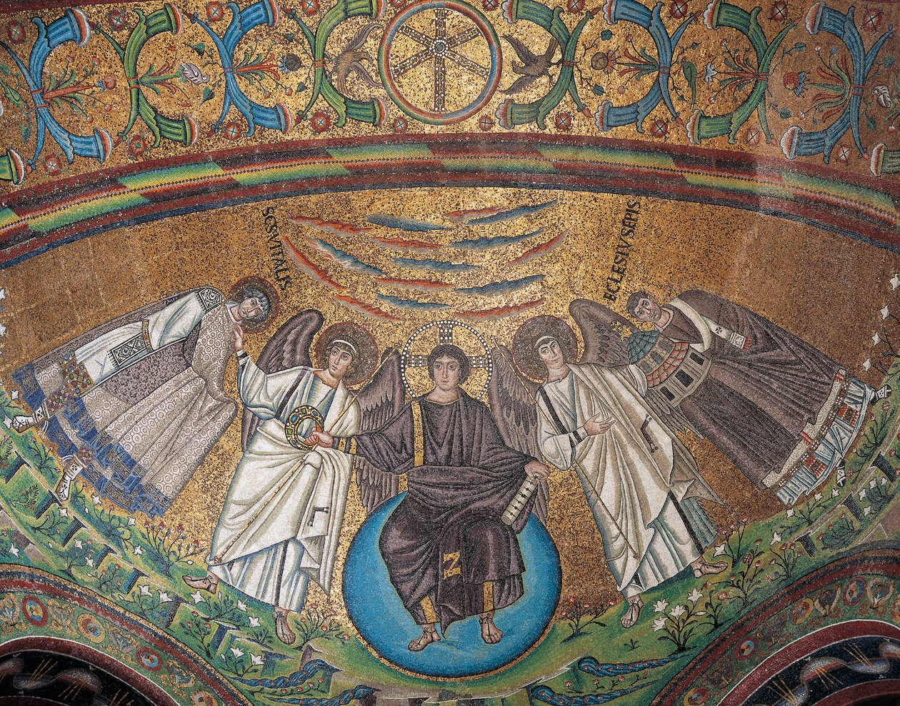 Italy, Emilia-Romagna, Ravenna, Basilica of San Vitale, Absidial Basin Mosaic by Byzantine School