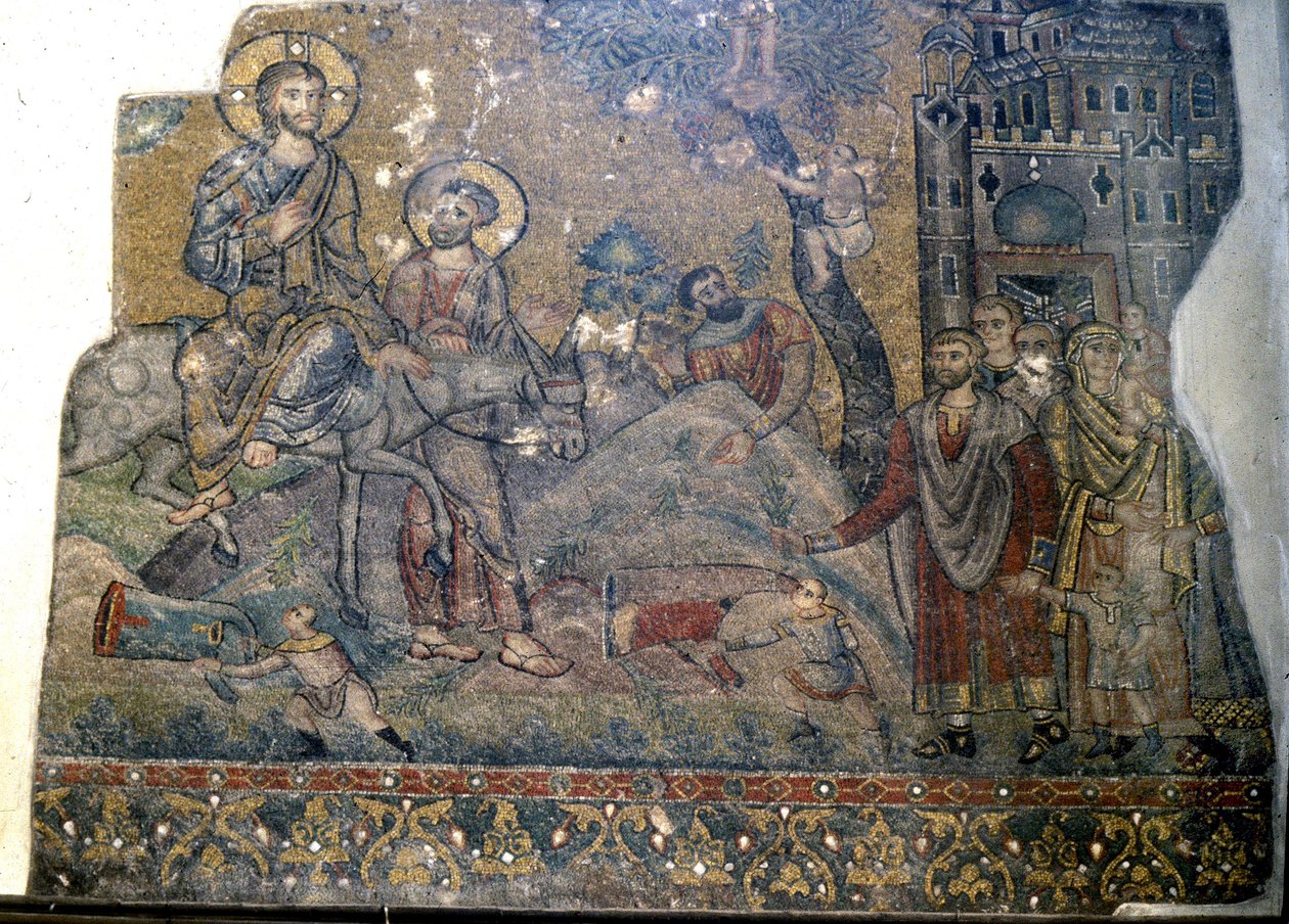 Jesus entering Jerusalem on Palm Sunday, Church of the Nativity, Bethlehem by Byzantine School